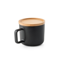 Taza de cermica con tapa y base de bamb de 250 ml FANGIO apropiado par... - Ref. P94251