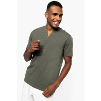 Camiseta Henley ecorresponsable manga corta - 140 g - Ref. XKNS302