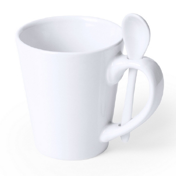 TAZA CERMICA SUBLIMACIN CON CUCHARA KAFFIR 350 ml - Ref. M5184