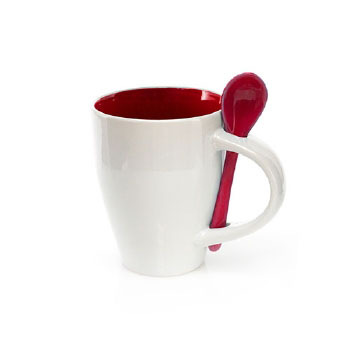 TAZA CERMICA CON CUCHARA COTES - Ref. M9459