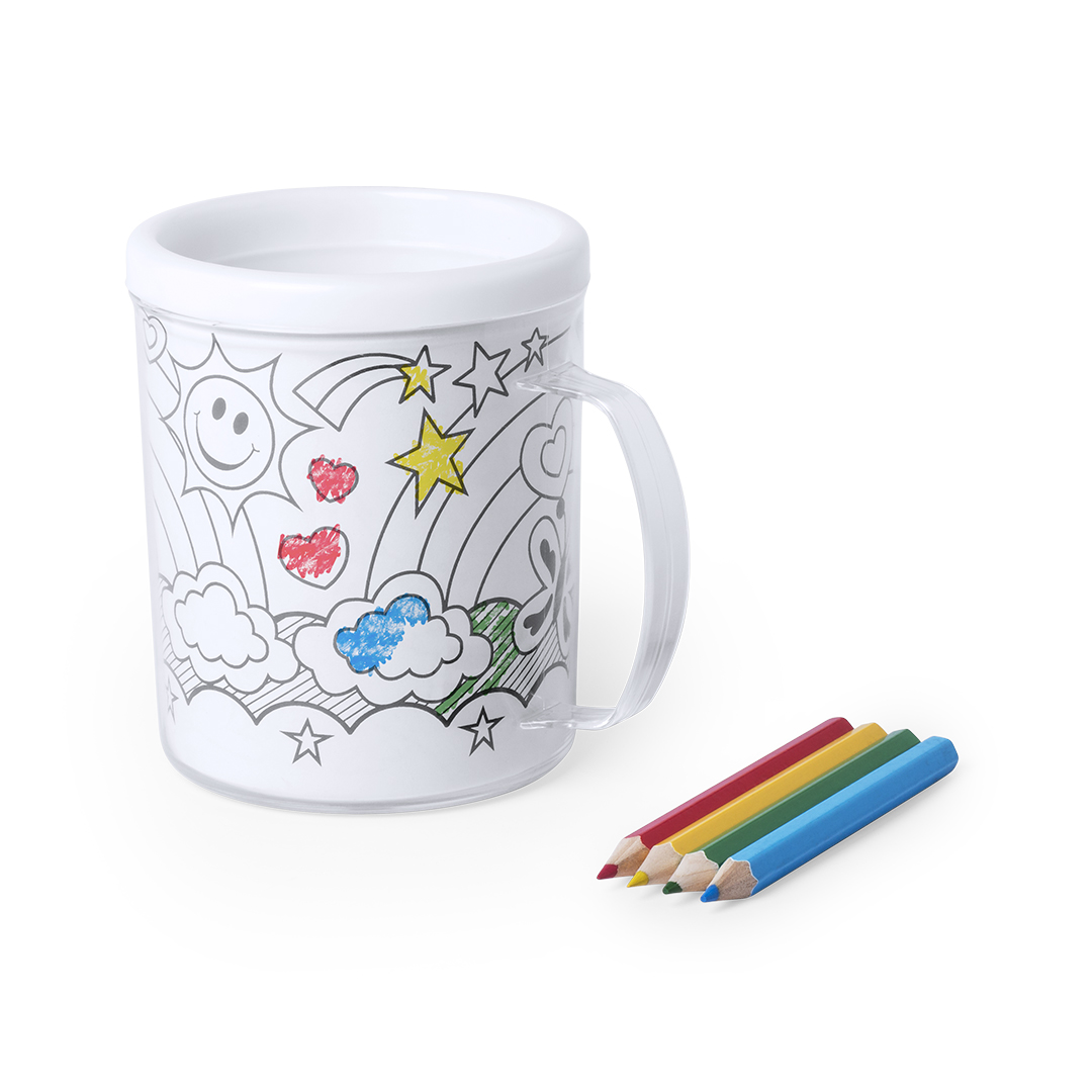 Vaso de Viaje Infantil para Colorear Publicitario